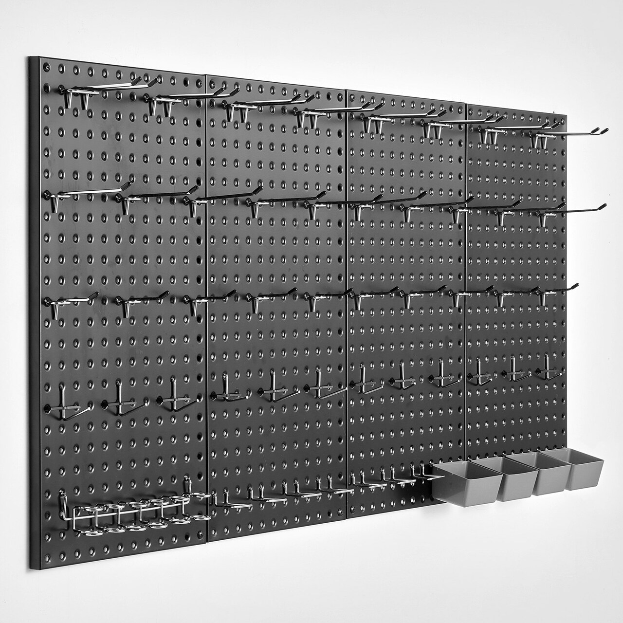 Metal Pegboard Panels 4 Pack Heavy Duty Wall Organizer with Accessories